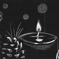 Christmas Candle BW